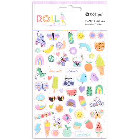 Rosie's Studio Roll With It - Puffy Motif Stickers