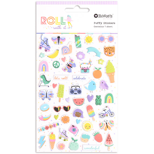 Rosie's Studio Roll With It - Puffy Motif Stickers