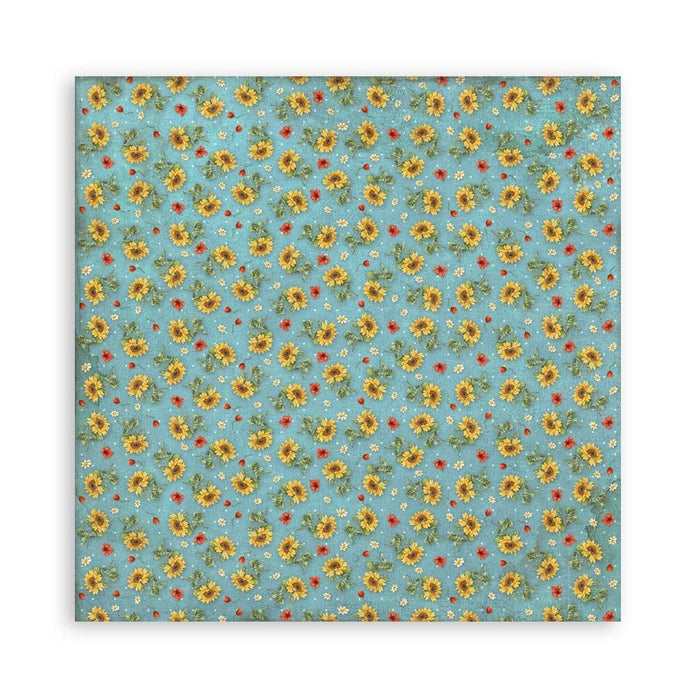 Stamperia Sunflower Art - 12x12 Fabric