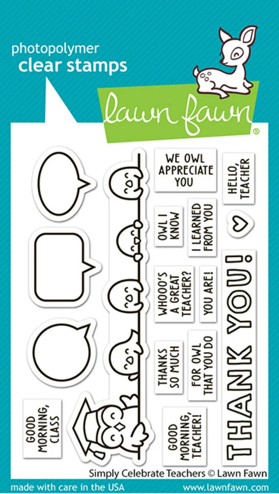 Lawn Fawn Clear Stamps - Simply Celebrate Teachers