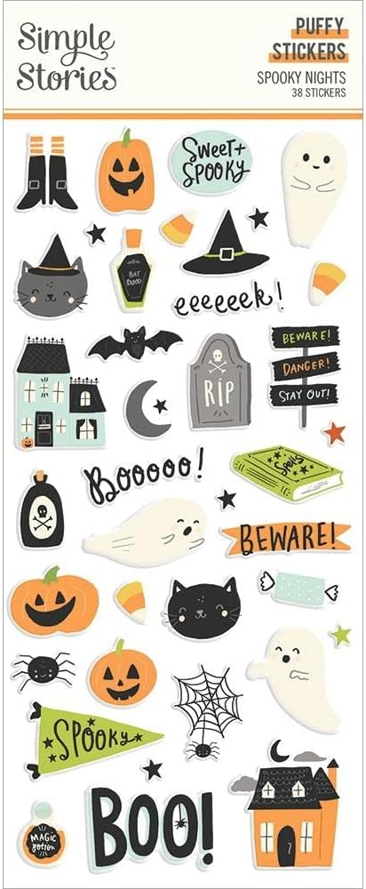 Simple Stories Spooky Nights - Puffy Stickers