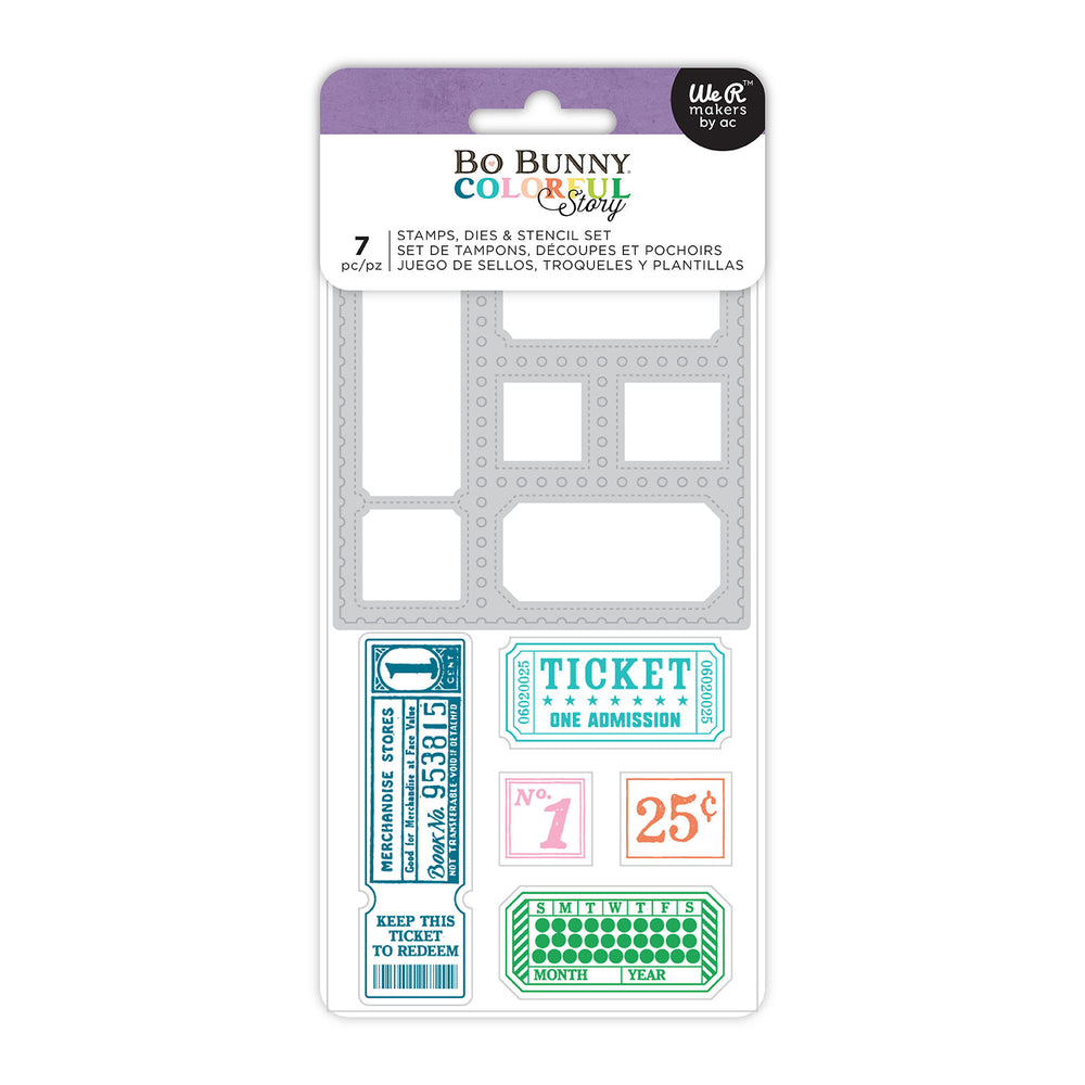 Bo Bunny Colorful Story - Stamp, Stencil & Die Set
