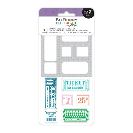 Bo Bunny Colorful Story - Stamp, Stencil & Die Set