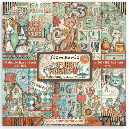Stamperia Furry Friends - 8x8 Paper Pack