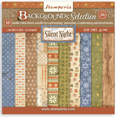 Stamperia Silent Night - 8x8 Backgrounds Paper Pack