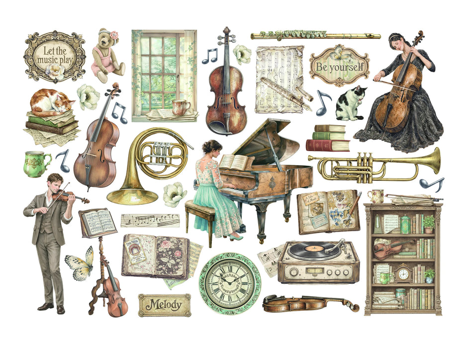 Stamperia Symphony - Adhesive Paper Ephemera