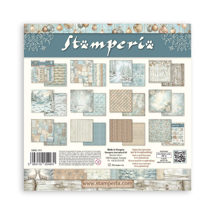 Stamperia White Christmas - 12x12 Maxi Backgrounds Paper Pack