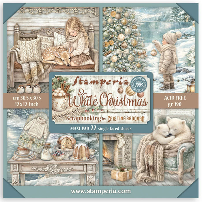 Stamperia White Christmas - 12x12 Maxi Paper Pack