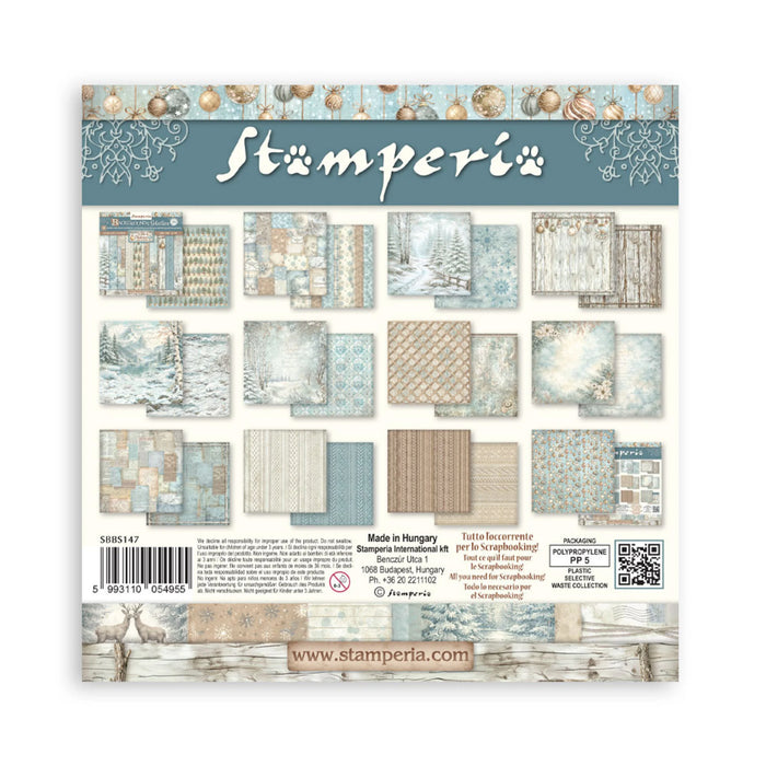 Stamperia White Christmas - 8x8 Backgrounds Paper Pack