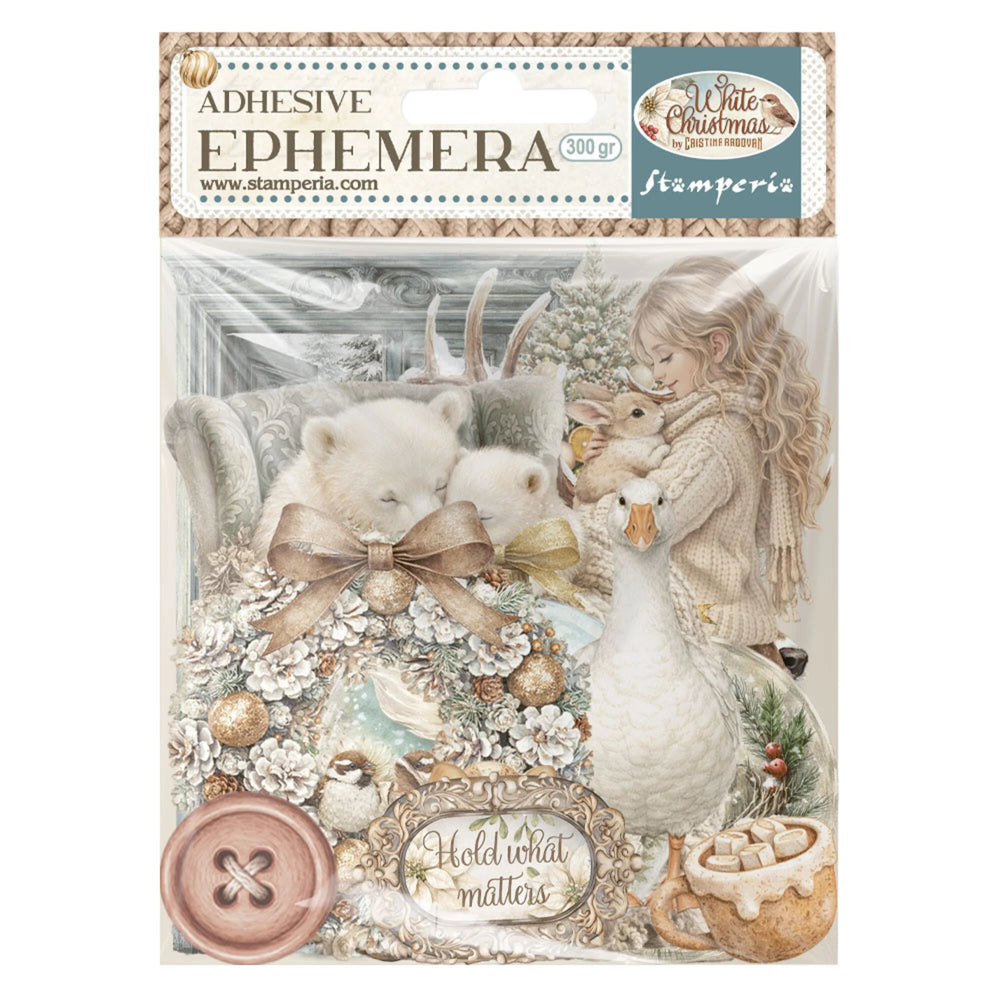 Stamperia White Christmas - Adhesive Paper Ephemera
