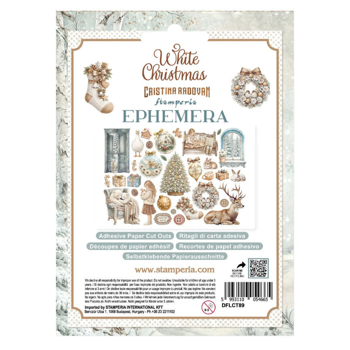 Stamperia White Christmas - Adhesive Paper Ephemera