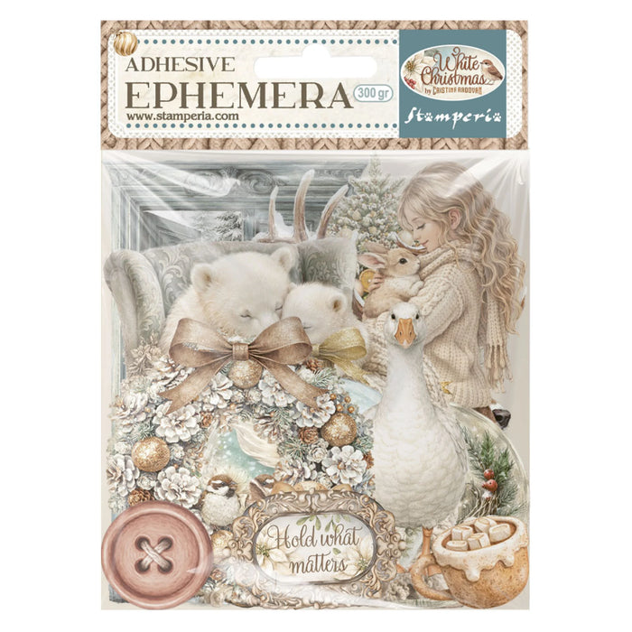 Stamperia White Christmas - Adhesive Paper Ephemera