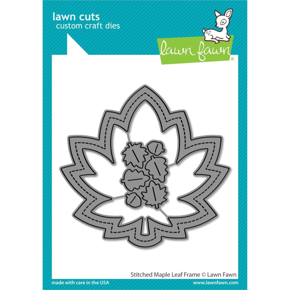 Lawn Fawn Craft Die - Stitched Maple Leaf Frame