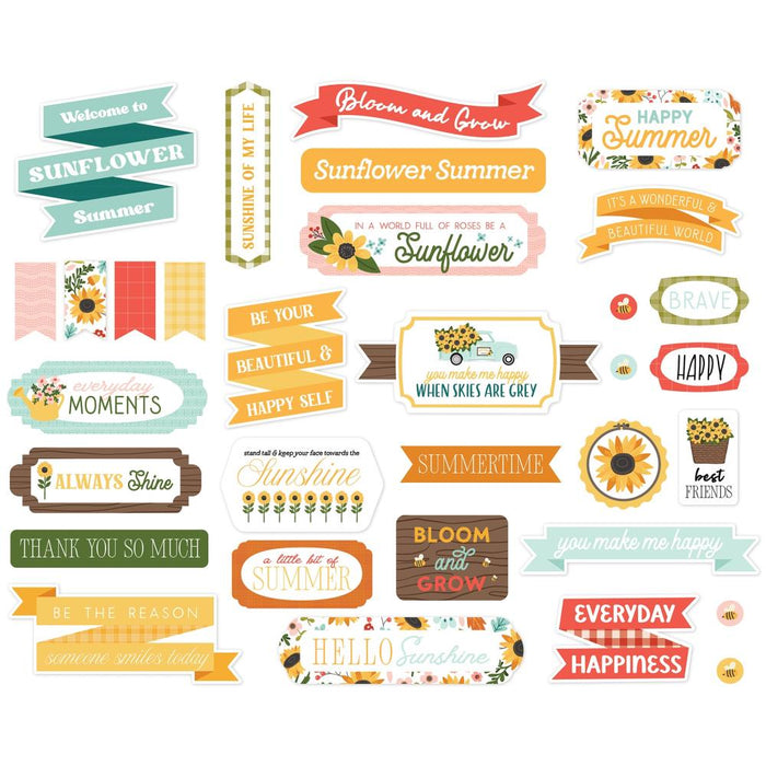 Carta Bella Sunflower Summer - Ephemera Titles & Phrases