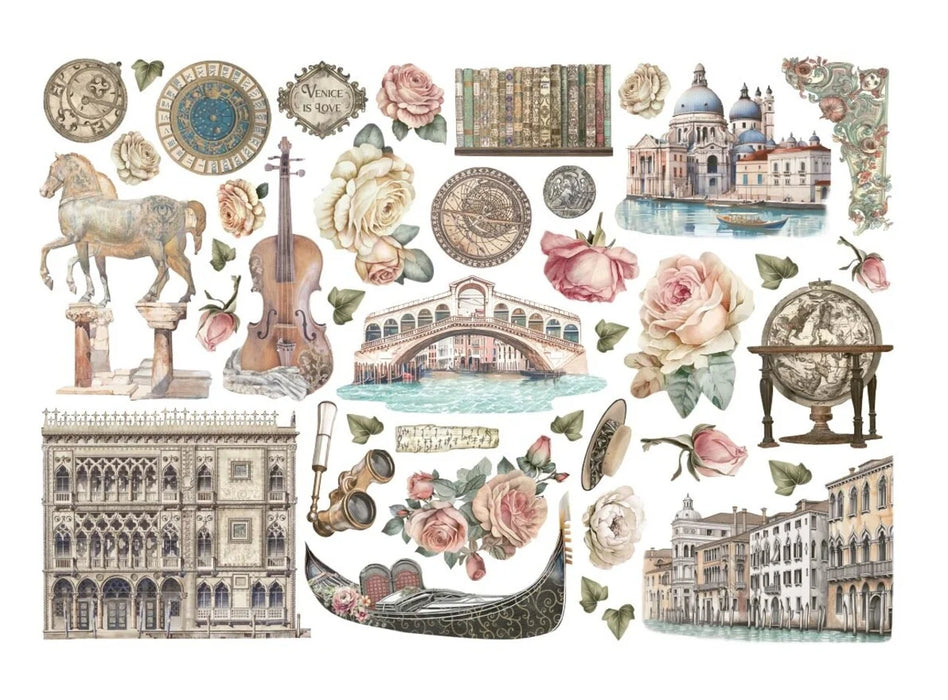 Stamperia Venice City Of Art - Adhesive Paper Ephemera