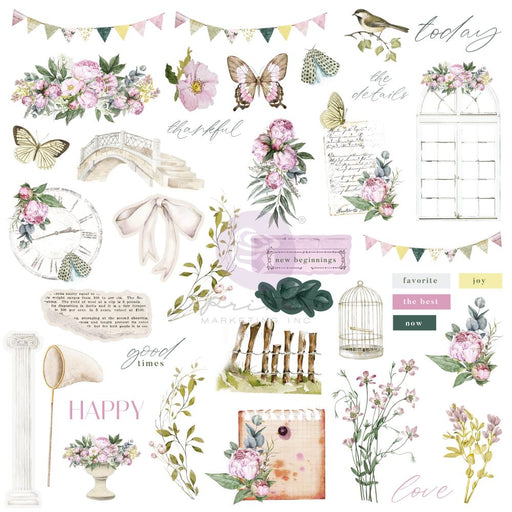 Prima Serene Petals - Vintage Flutter Ephemera 78 Pieces