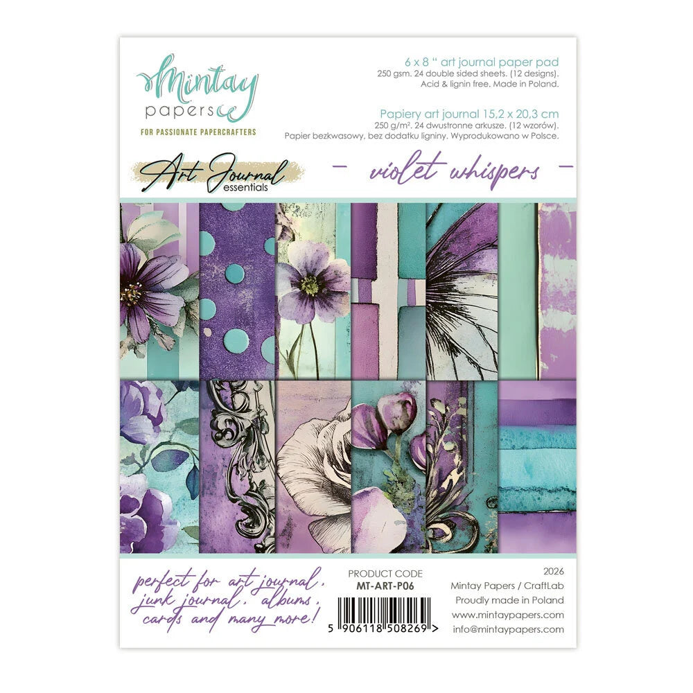 Mintay Papers Art Journal 6x8 Paper Pad - Violet Whispers