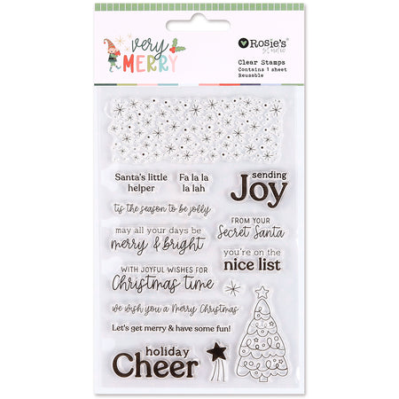 Rosie's Studio Very Merry - Clear Stamps