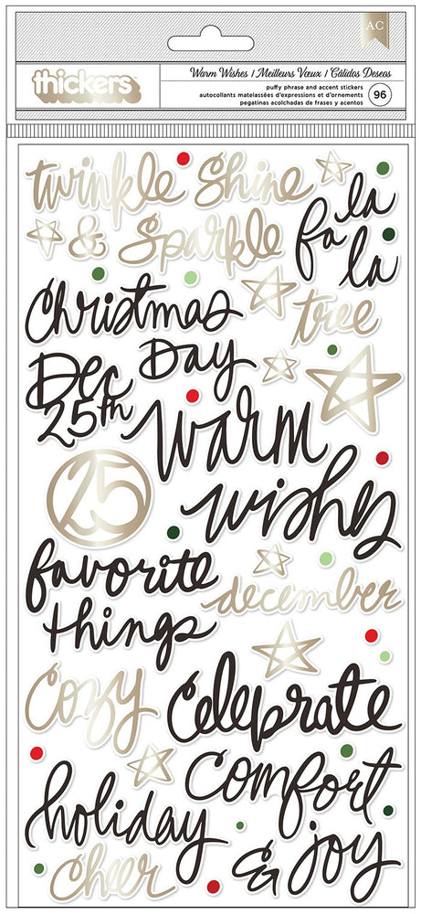 American Crafts Vicki Boutin Warm Wishes - Puffy Phrase Thickers