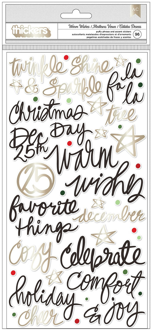 American Crafts Vicki Boutin Warm Wishes - Puffy Phrase Thickers