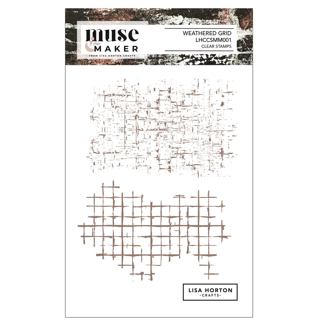 Lisa Horton Crafts Muse & Maker Clear Stamps - Weathered Grid