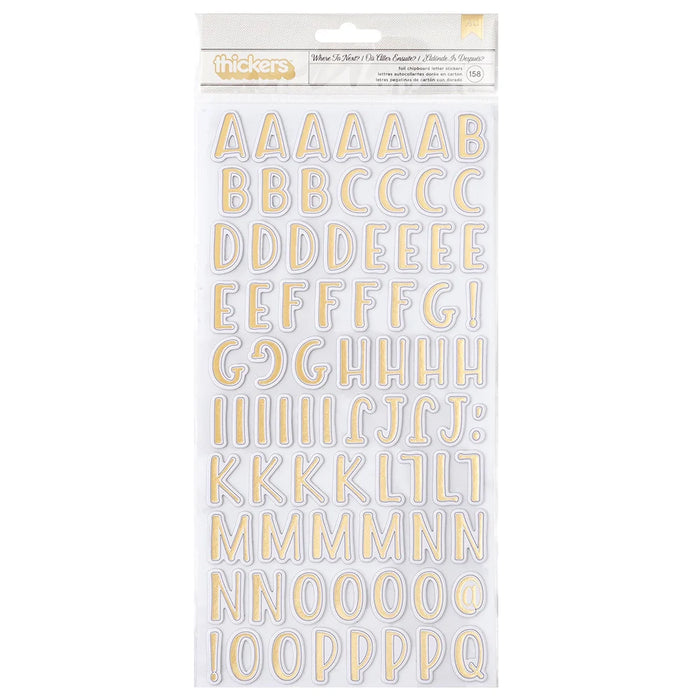 American Crafts Vicki Boutin Where To Next - Foil Chipboard Letter Thickers