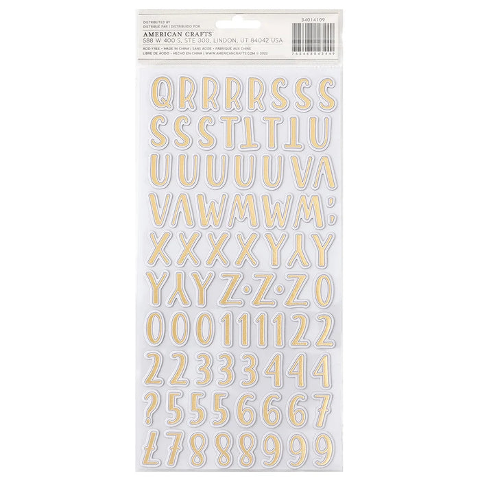 American Crafts Vicki Boutin Where To Next - Foil Chipboard Letter Thickers