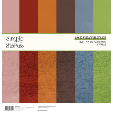 Simple Stories Simple Vintage Woodlands - 12x12 Simple Basics Collection Kit