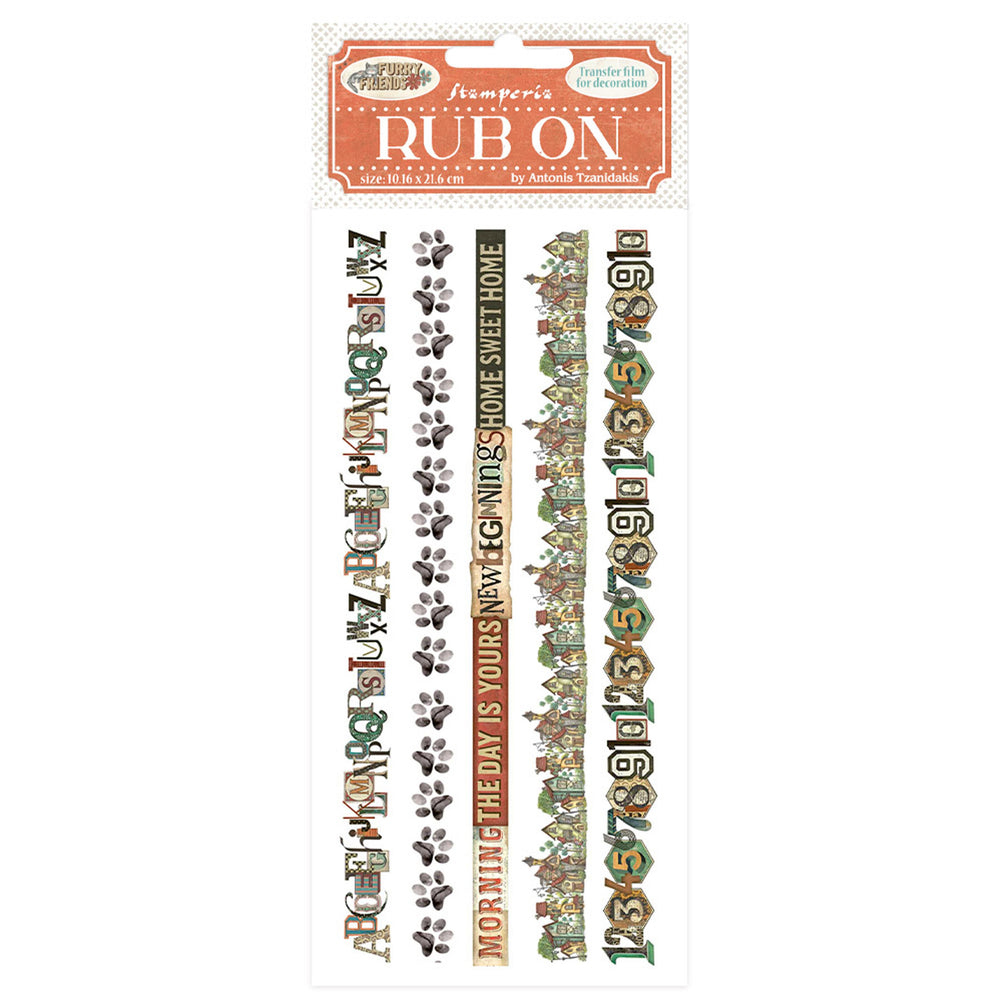 Stamperia Furry Friends - Stripes Rub-Ons