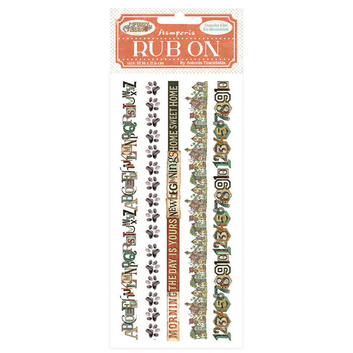 Stamperia Furry Friends - Stripes Rub-Ons