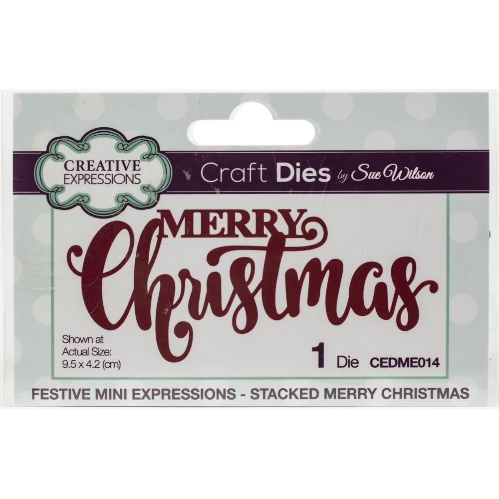 Creative Expressions Festive Mini Expressions Die - Stacked Merry Christmas