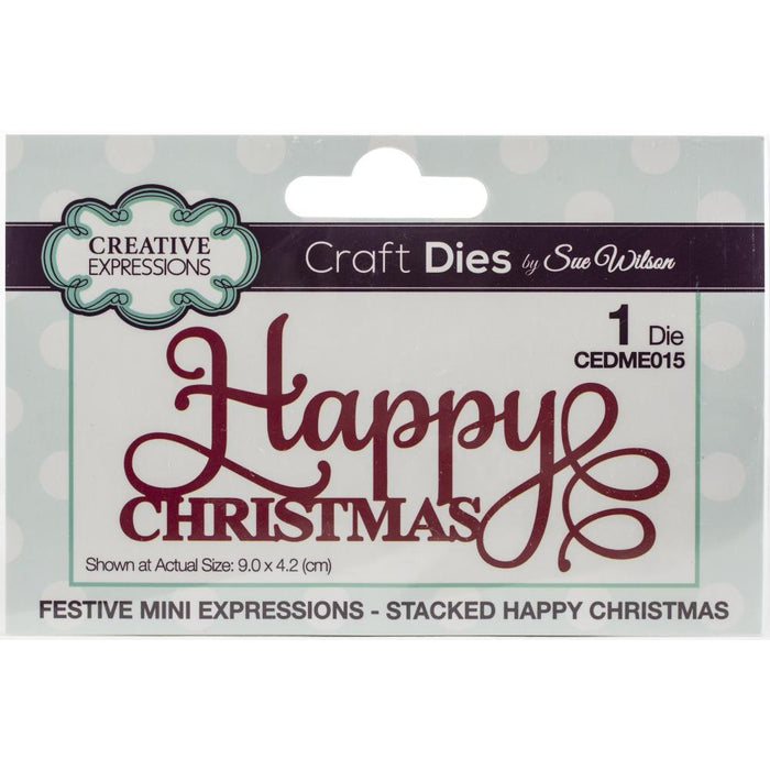 Creative Expressions Festive Mini Expressions Die - Stacked Happy Christmas