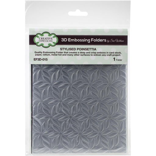 Creative Expressions 6x7.5 3D Embossing Folder - Stylised Poinsettia