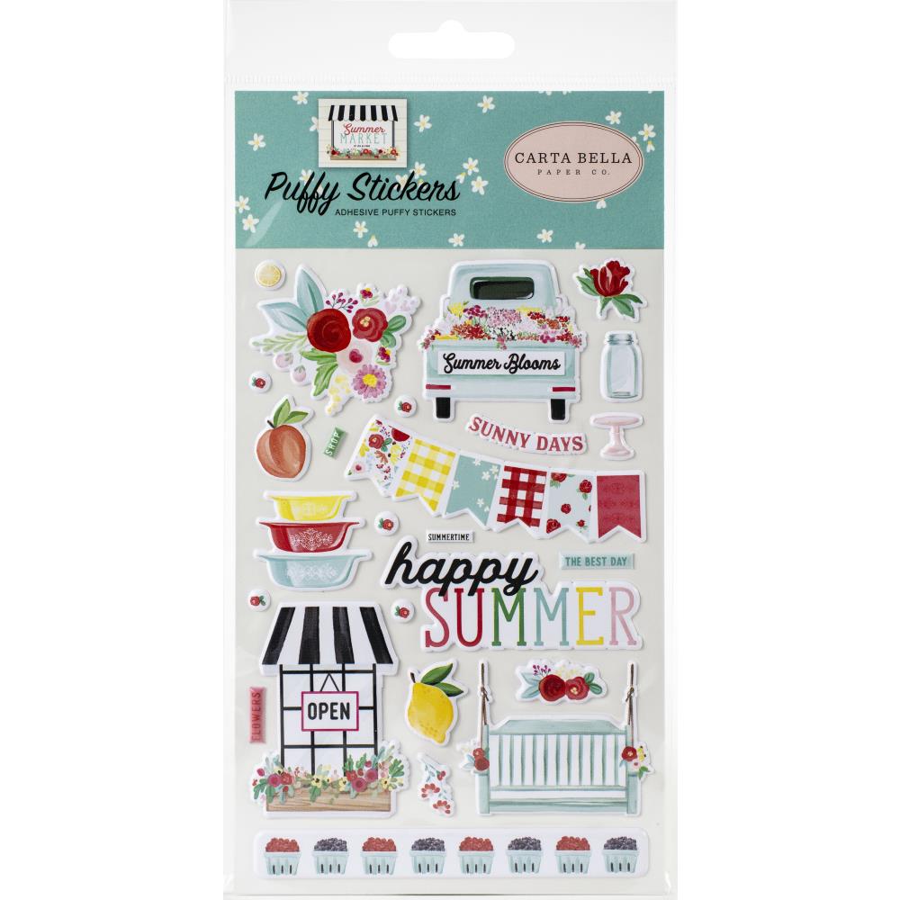 Carta Bella Summer Market - Puffy Stickers