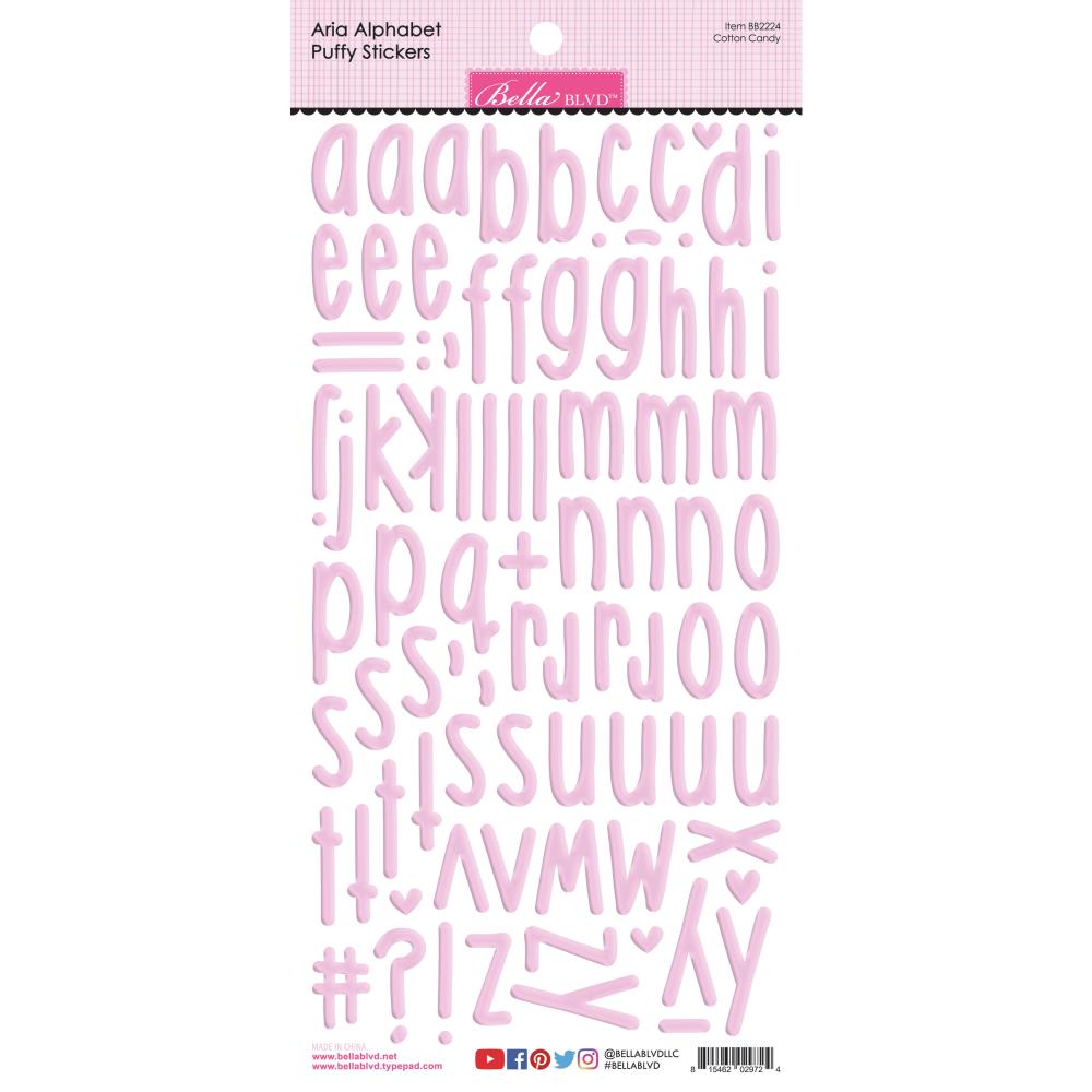 Bella Blvd Aria Puffy Alphabet Stickers - Cotton Candy