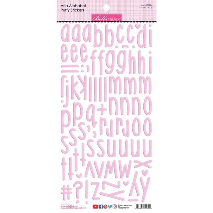 Bella Blvd Aria Puffy Alphabet Stickers - Cotton Candy