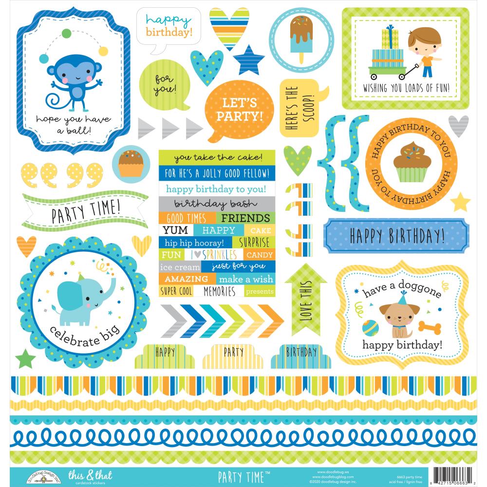 Doodlebug Design Party Time - This & That Stickers