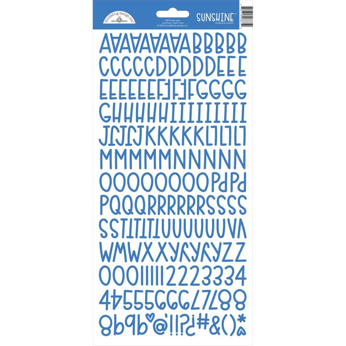 Doodlebug Sunshine Alphabet Stickers - Blue Jean