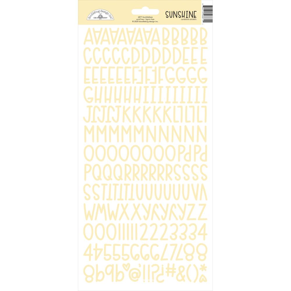 Doodlebug Sunshine Alphabet Stickers - Bumblebee