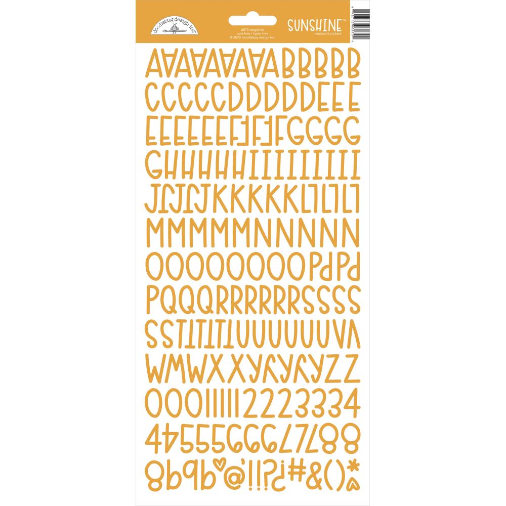 Doodlebug Sunshine Alphabet Stickers - Tangerine