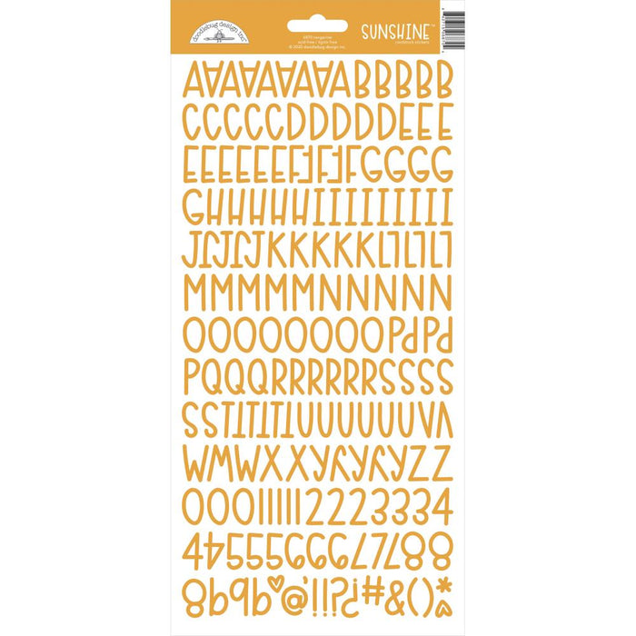 Doodlebug Sunshine Alphabet Stickers - Tangerine