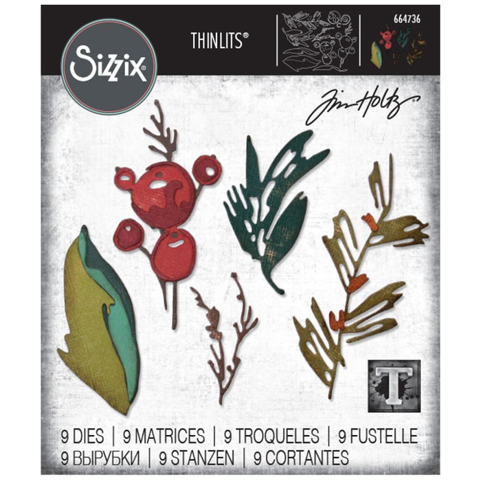Sizzix Tim Holtz Alterations Thinlits Die - Holiday Brushstroke