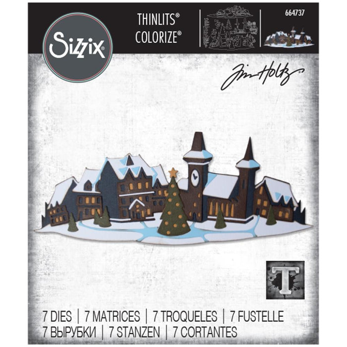 Sizzix Tim Holtz Alterations Thinlits Die - Holiday Village Colorize