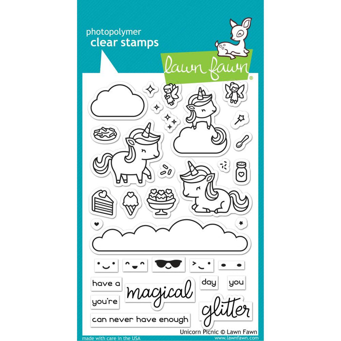 Lawn Fawn Clear Stamps - Unicorn Picnic
