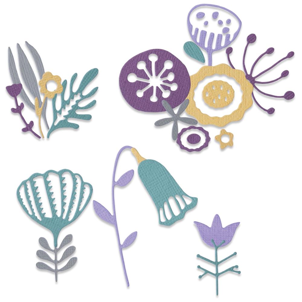 Sizzix Thinlits Die - Folk Florals by Jenna Rushforth