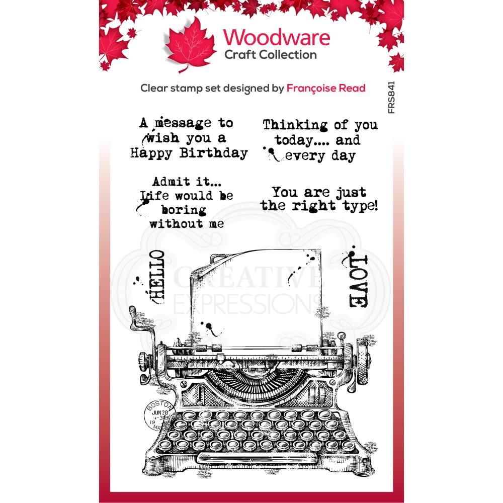 Woodware Clear Magic Singles Stamp - Vintage Typewriter