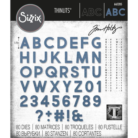 Sizzix Tim Holtz Alterations Thinlits Die - Alphanumeric Bold