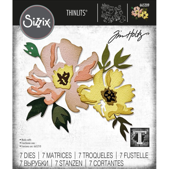 Sizzix Tim Holtz Alterations Thinlits Die - Brushstroke Flowers #1