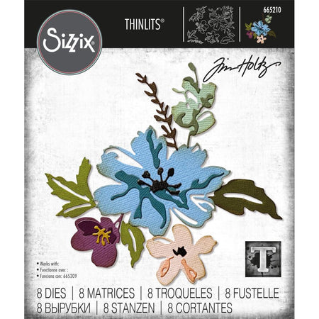 Sizzix Tim Holtz Alterations Thinlits Die - Brushstroke Flowers #2