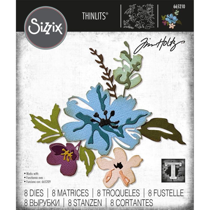 Sizzix Tim Holtz Alterations Thinlits Die - Brushstroke Flowers #2